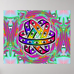 Ezekiels Rad - Augen und Regenbogen Poster