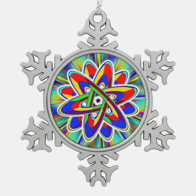 "Ezekiels Rad" Schneeflocken Zinn-Ornament (Vorderseite)