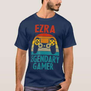 EZRA Gift Name Personalisiert Funny Gaming Geek T-Shirt