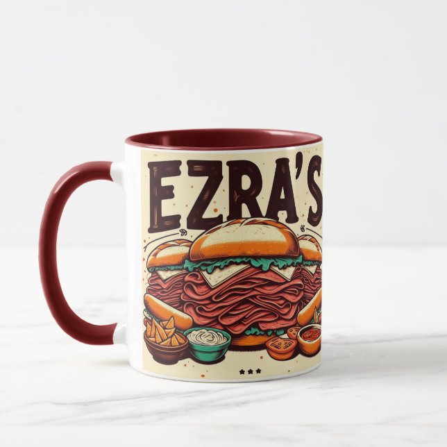 Ezras zweitklassige Deli-Tasse Tasse (Links)