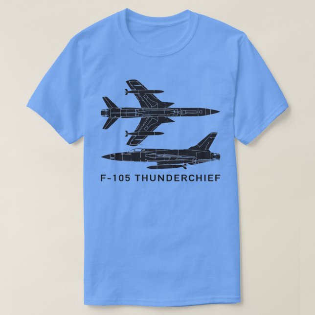 F105 ThunderochefighterBomber-Flugzeug  T-Shirt (Design vorne)