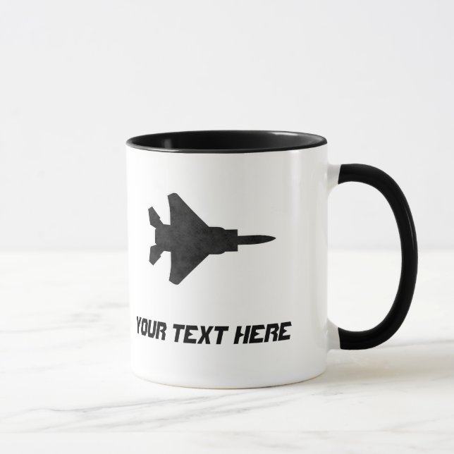 F15 Eagle Fighter Jet Silhouette AirForce Aircraft Tasse (Rechts)