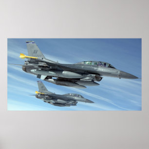 F16 Bekämpfung von Falken Militärische Jets Poster