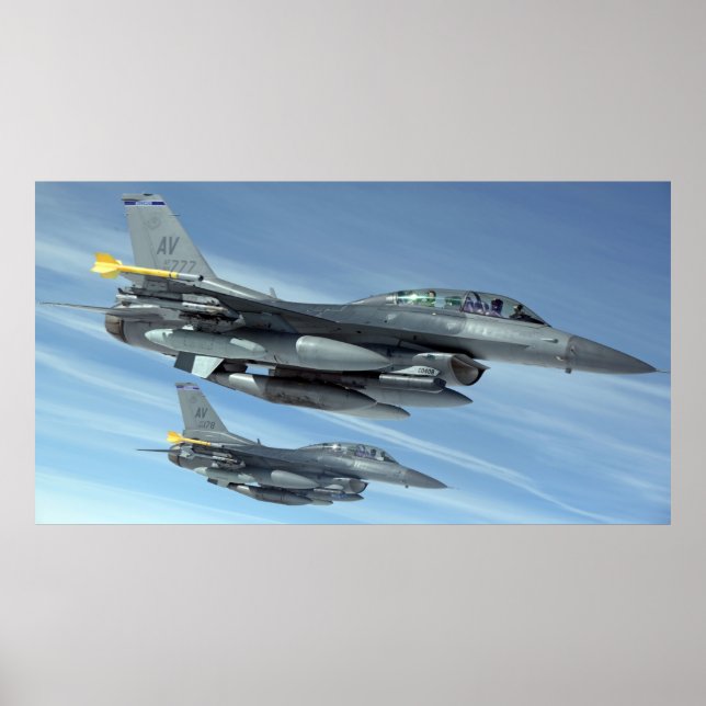 F16 Bekämpfung von Falken Militärische Jets Poster (Vorne)