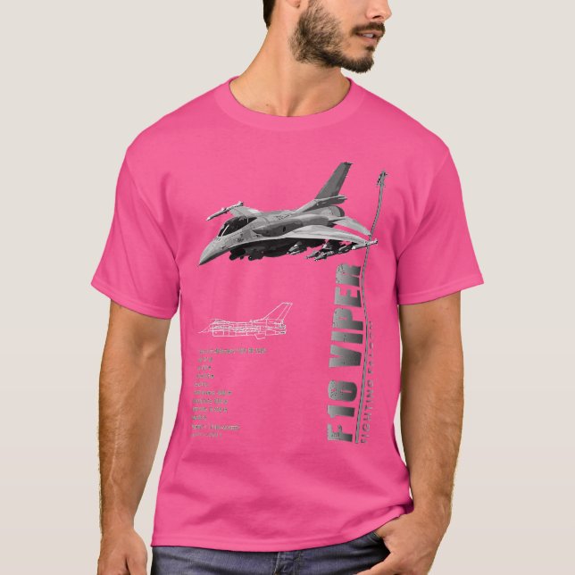 F16 Viper Fighting Falcon Jet FightersSpec 2 T-Shirt (Vorderseite)