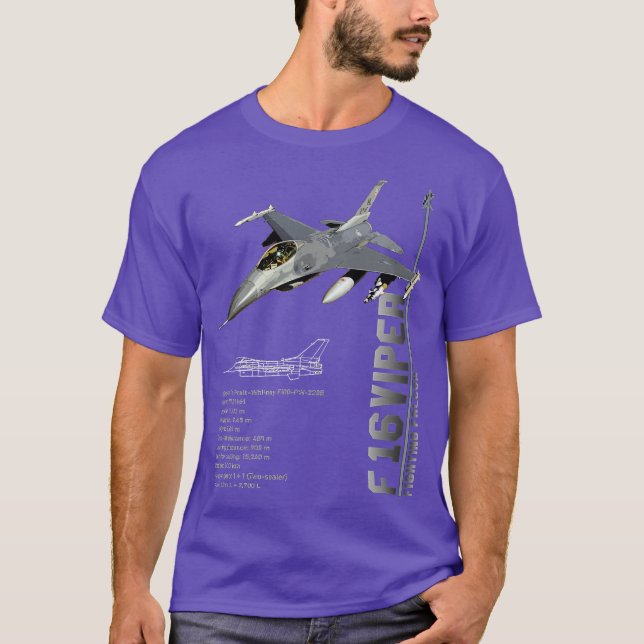 F16 Viper Fighting Falcon Jet FightersSpec T-Shirt (Vorderseite)
