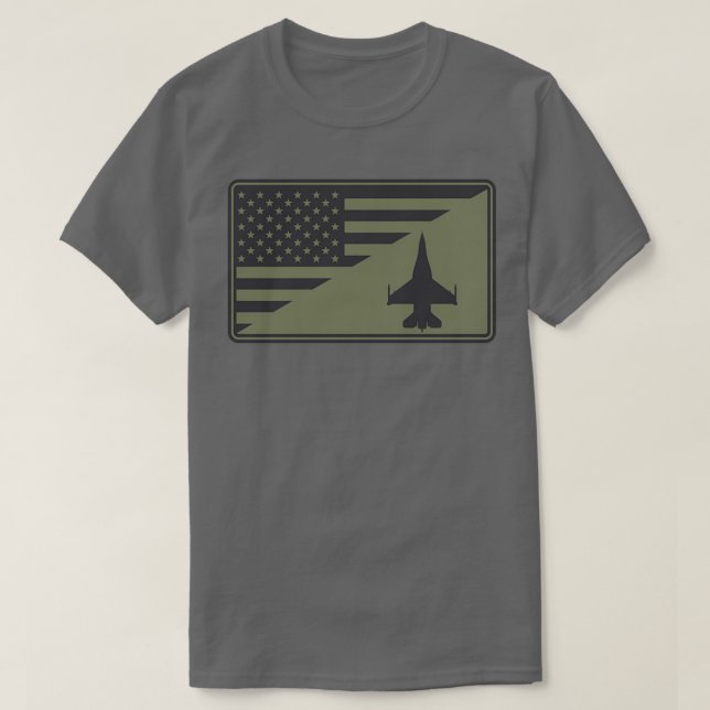 F16 Viper US-Flagge gedämpft T-Shirt (Design vorne)