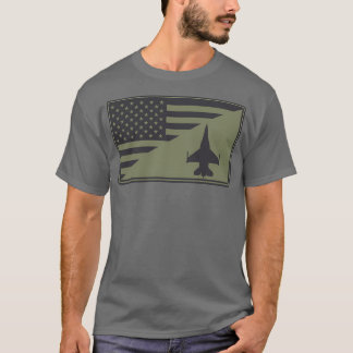 F16 Viper US-Flagge gedämpft T-Shirt