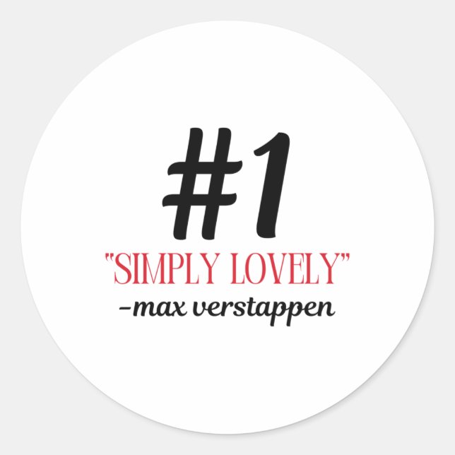 F1 Max einfach sehr schön Sticker (Vorderseite)