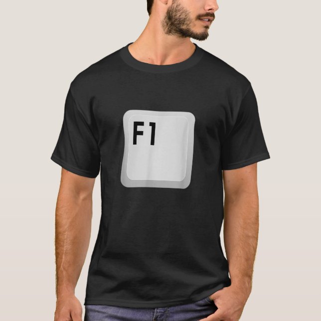 F1 Tastatur-Taste lustig T-Shirt (Vorderseite)
