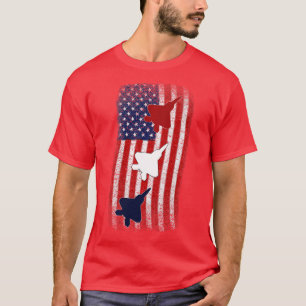 F22 Raptor American Flag 4. Juli Red White Blu T-Shirt