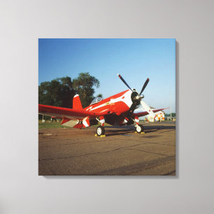 F2G-1D Super Corsair Flugzeug auf einer Luftfahrts Leinwanddruck