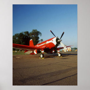 F2G-1D Super Corsair Flugzeug auf einer Luftshow i Poster
