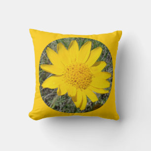 F34w Gelbe Wildblume Sneezeweed Kissen