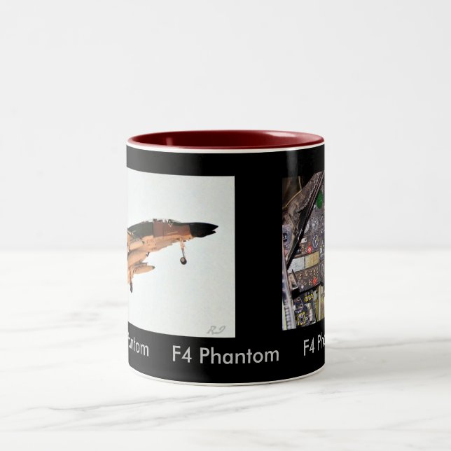 F4 Cockpit, F4 Phantom, F4 Phantom     F4 Phant… Zweifarbige Tasse (Mittel)