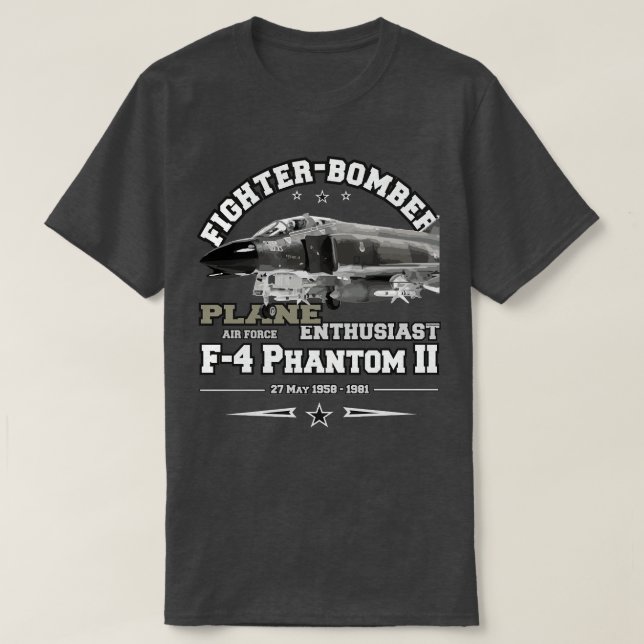 F4-Kampfflugzeug PHANTOM II T-Shirt (Design vorne)