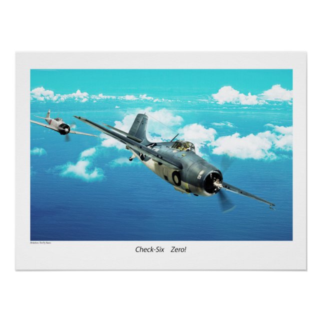 F4F Wildcat "Check six.Zero!" Poster (Vorderseite)