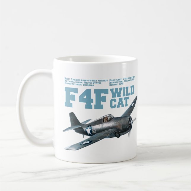 F4F Wildcat | WW2 Plane Kaffeetasse (Links)