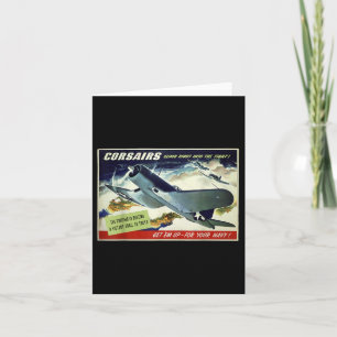 F4u Corsair US Warplane War Propaganda Ww2 Poster Karte
