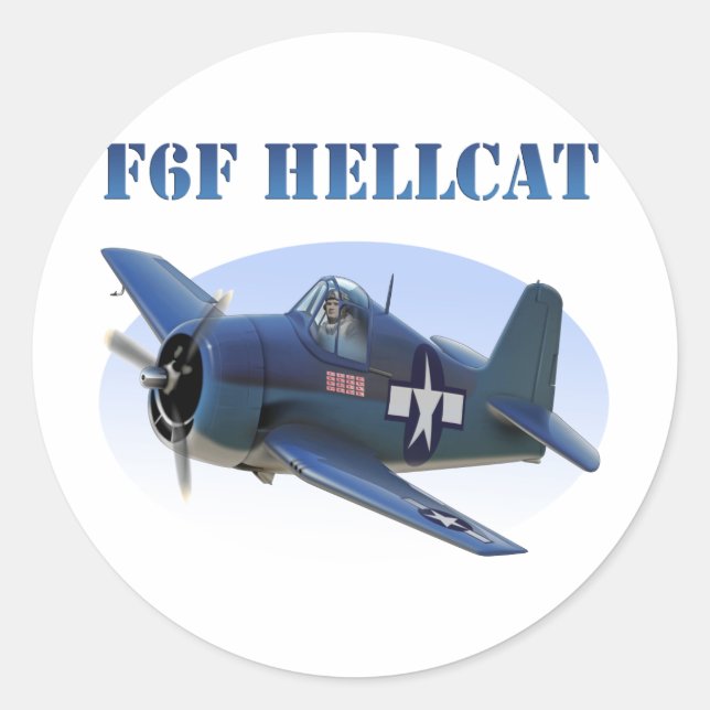 F6F Grumman Hellcat Runder Aufkleber (Vorderseite)