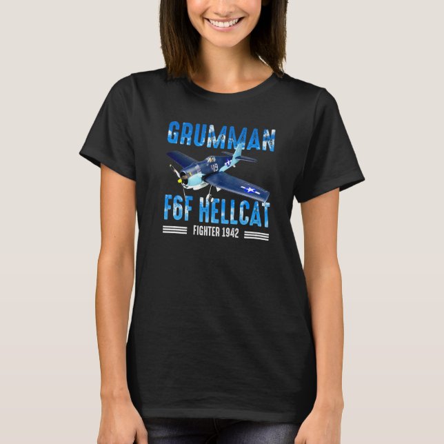 F6F Hellcat WW2 Kampfflugzeug Jagdflieger T-Shirt (Vorderseite)