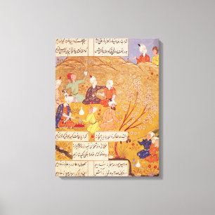 F.103v Freiluftfest, von einem Buch der Gedichte, Leinwanddruck