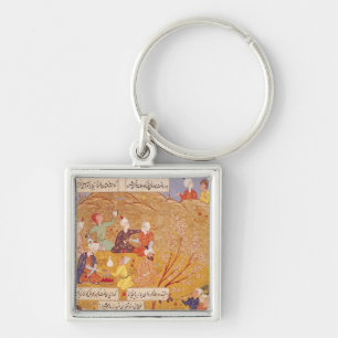 F.103v Freiluftfest, von einem Buch der Gedichte, Schlüsselanhänger