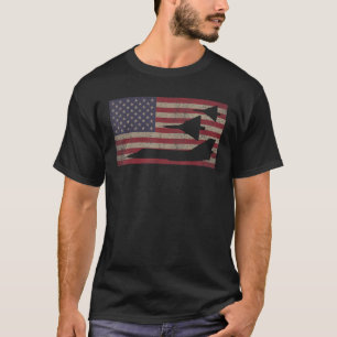 F 106 Delta Dart Fighter Flugzeug USA Flag Gi T-Shirt
