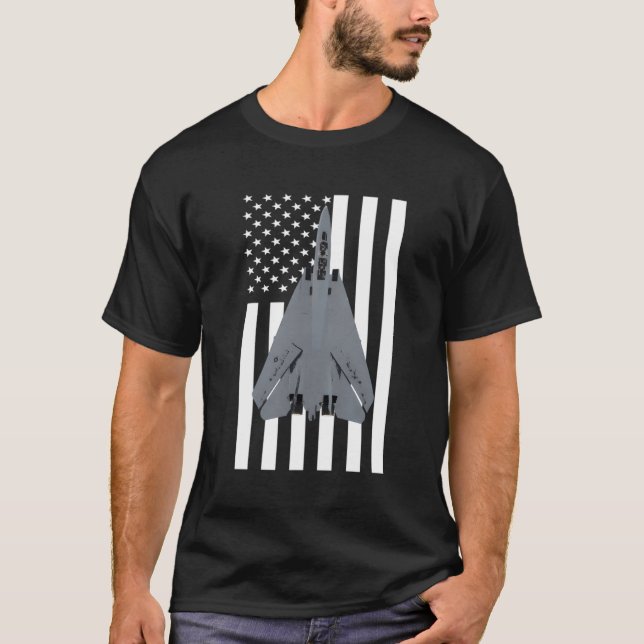 F-14 F14 Tomcat Flugzeug US Flag Pilot Flugzeug T-Shirt (Vorderseite)