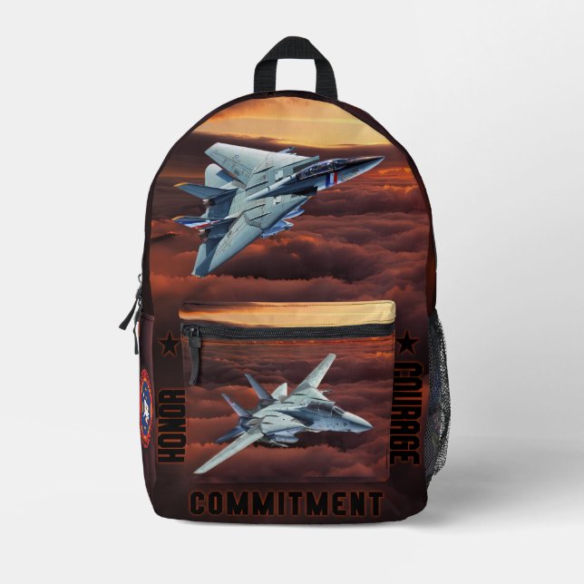 F-14 Tomcat Bedruckter Rucksack (Vorderseite)