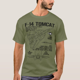F-14 Tomcat Kampfjet Specs Militär F14 Tomcat T-Shirt