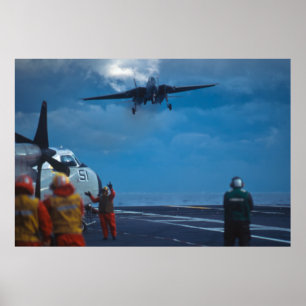 F-14 Tomcat Landung auf Flugzeugträger Poster