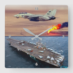F-14 TOMCAT QUADRATISCHE WANDUHR