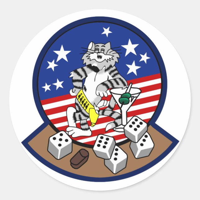 F-14 Tomcat Runder Aufkleber (Vorderseite)