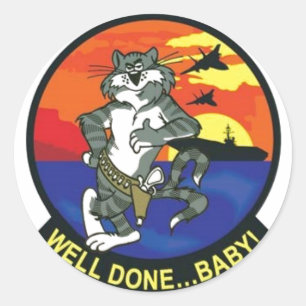 F-14 TOMCAT-STICKER RUNDER AUFKLEBER
