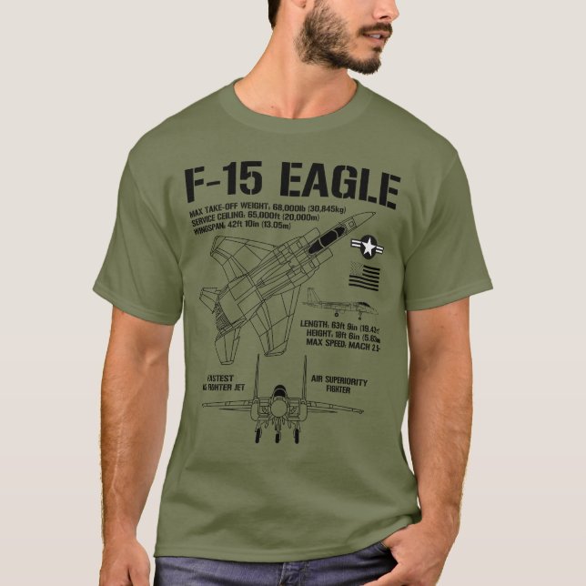 F-15 Adler Fighter Jet Specs Military F15 Adler T-Shirt (Vorderseite)