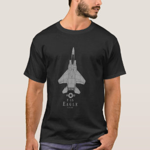 F-15 Eagle Jet Fighter Airplane Tech Print T-Shirt