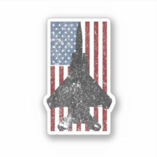 F 15 Eagle Jet Fighter Vintag Color American Flag Aufkleber