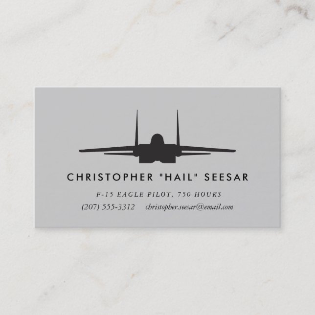 F-15 mächtiger Eagle Pilot Visitenkarte (Vorderseite)