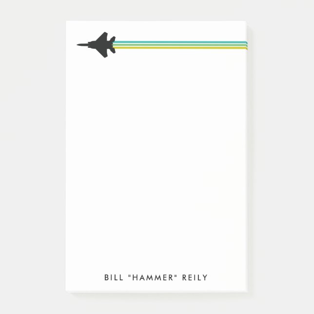 F-15 Stripter Jet Individuelle Name Notepad Post-it Klebezettel (Vorderseite)