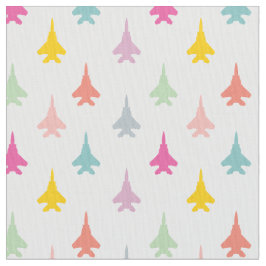 F-15E Strike Eagle Fighter Jets Pattern - Pastel Stoff