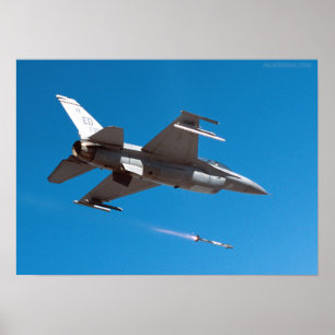F-16 Falcon Firing Missile Poster