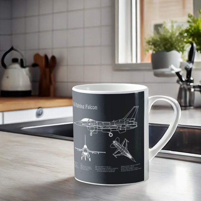 F-16 Falken bekämpfen - Flugzeugherstellungspläne  Kaffeetasse (Von Creator hochgeladen)