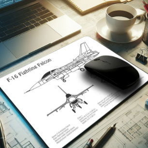 F-16 Falken bekämpfen - Flugzeugherstellungspläne Mousepad