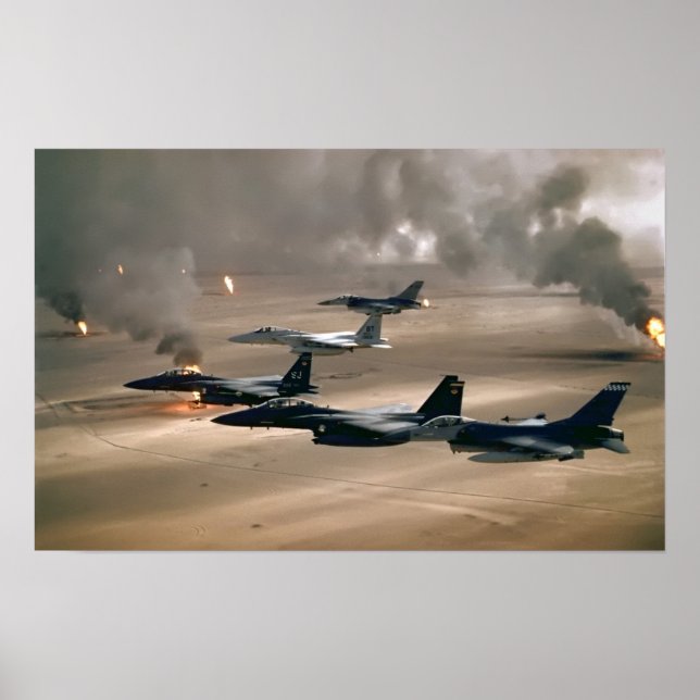 F-16 Falken und F-15-Adler bekämpfen Poster (Vorne)