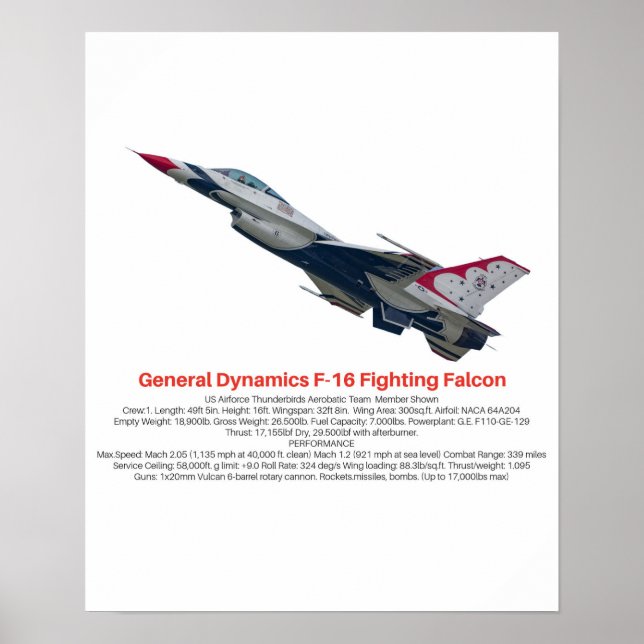 F-16 Falkenbekämpfungsjet Poster (Vorne)