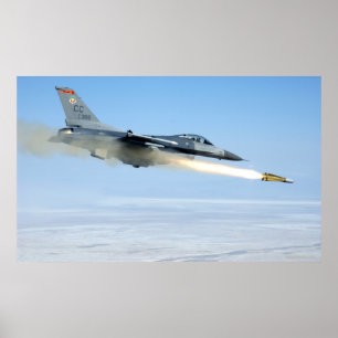 F-16 Feuert eine Maverick-Rakete Poster