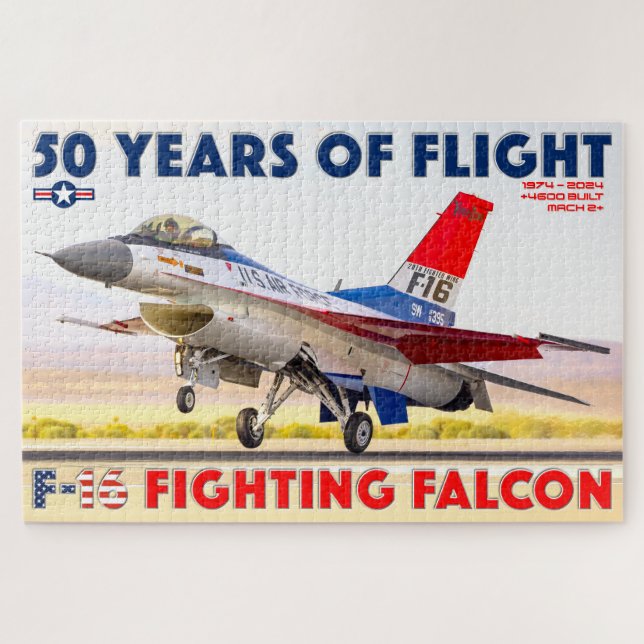 F-16 KÄMPFUNG FALCON - 50 JAHRE! (20 x 30 INCH) Puzzle (Horizontal)