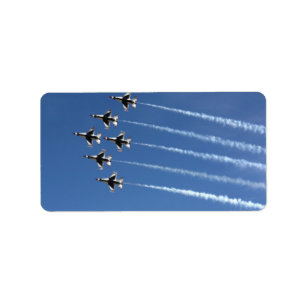 F-16 Thunderbird Delta Formation Adressaufkleber