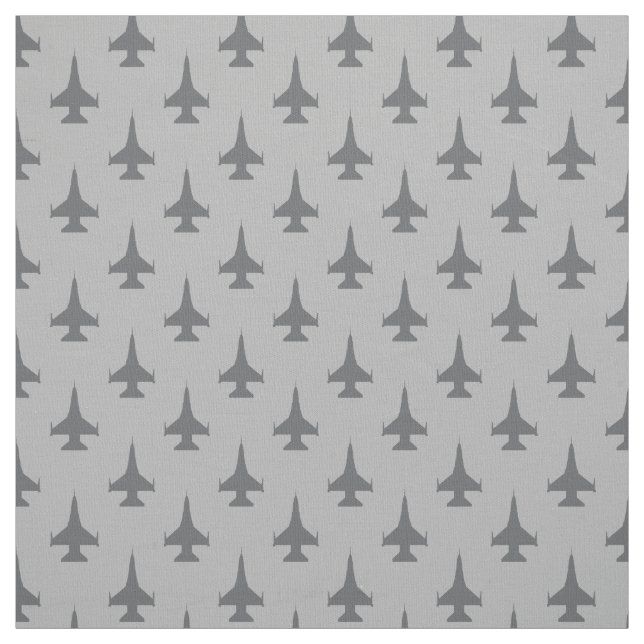 F-16 Viper Fighter Jet Gray auf Gray Stoff (Muster)
